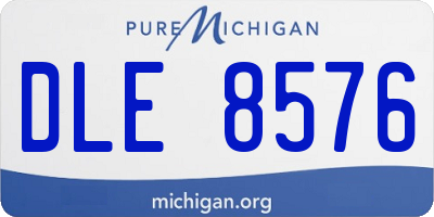 MI license plate DLE8576