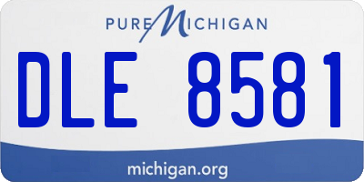 MI license plate DLE8581