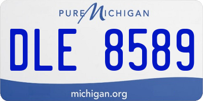MI license plate DLE8589