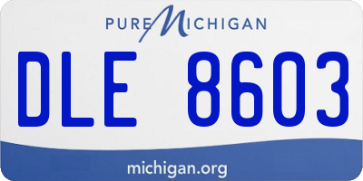 MI license plate DLE8603