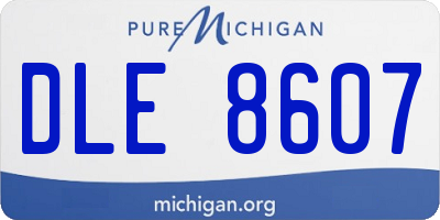 MI license plate DLE8607