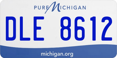 MI license plate DLE8612