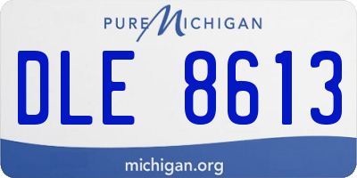 MI license plate DLE8613