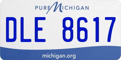 MI license plate DLE8617
