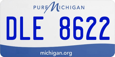 MI license plate DLE8622