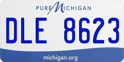 MI license plate DLE8623