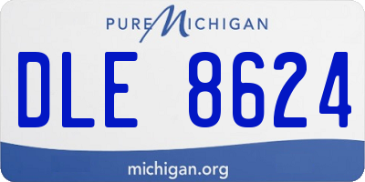 MI license plate DLE8624