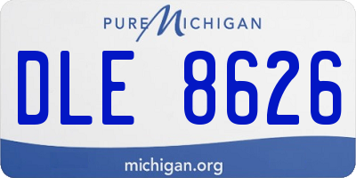 MI license plate DLE8626