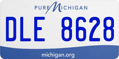 MI license plate DLE8628