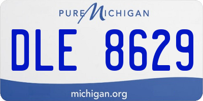 MI license plate DLE8629