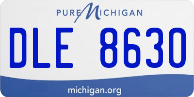 MI license plate DLE8630