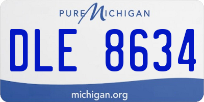MI license plate DLE8634