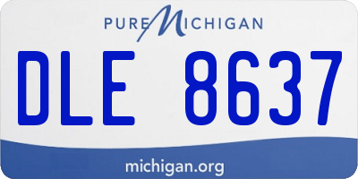 MI license plate DLE8637