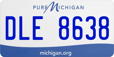 MI license plate DLE8638