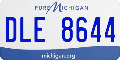 MI license plate DLE8644