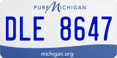 MI license plate DLE8647