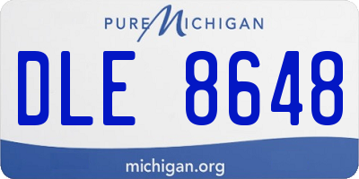MI license plate DLE8648