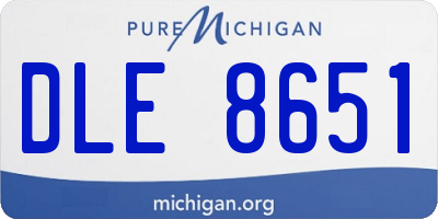MI license plate DLE8651