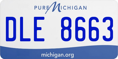 MI license plate DLE8663