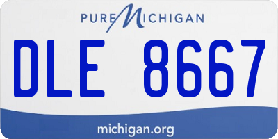 MI license plate DLE8667