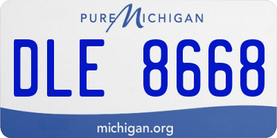 MI license plate DLE8668