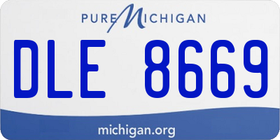 MI license plate DLE8669