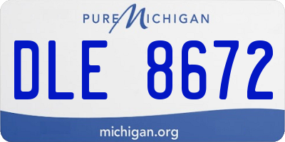 MI license plate DLE8672