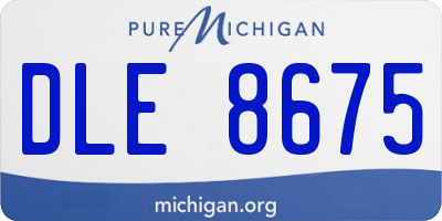 MI license plate DLE8675