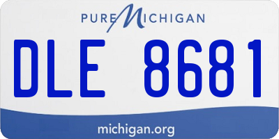 MI license plate DLE8681