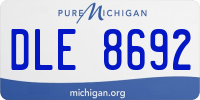MI license plate DLE8692
