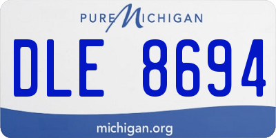 MI license plate DLE8694