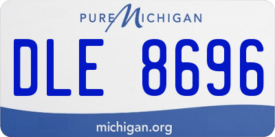 MI license plate DLE8696