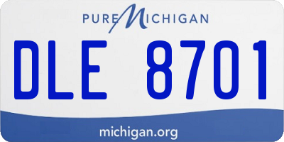 MI license plate DLE8701