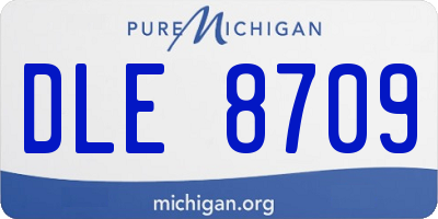 MI license plate DLE8709