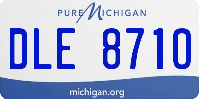 MI license plate DLE8710