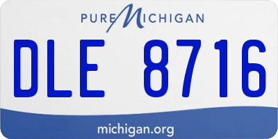MI license plate DLE8716