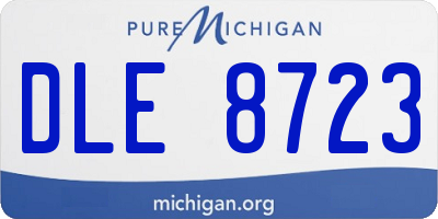 MI license plate DLE8723