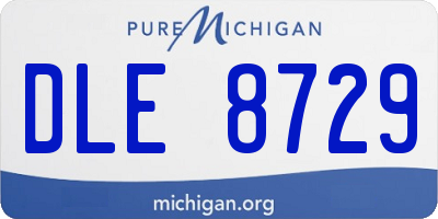 MI license plate DLE8729