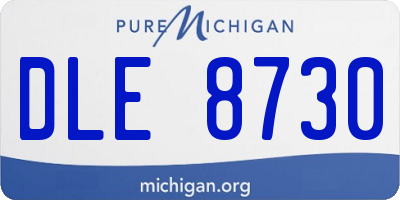 MI license plate DLE8730