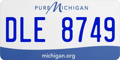 MI license plate DLE8749