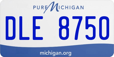 MI license plate DLE8750