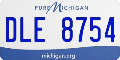 MI license plate DLE8754