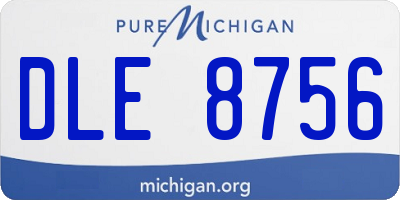 MI license plate DLE8756