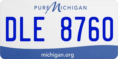 MI license plate DLE8760