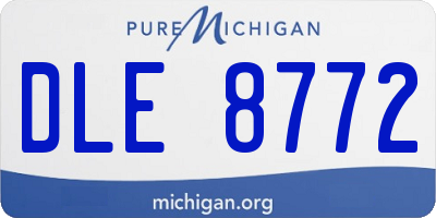 MI license plate DLE8772