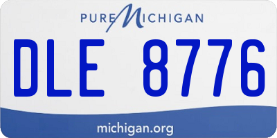 MI license plate DLE8776