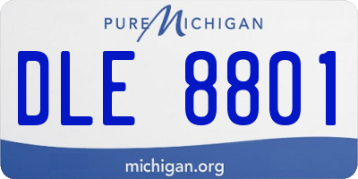 MI license plate DLE8801