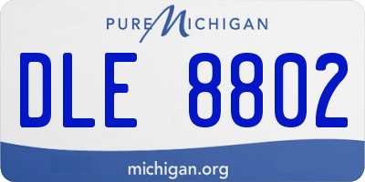 MI license plate DLE8802