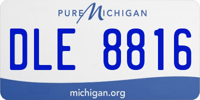 MI license plate DLE8816