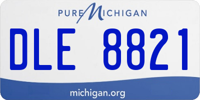MI license plate DLE8821